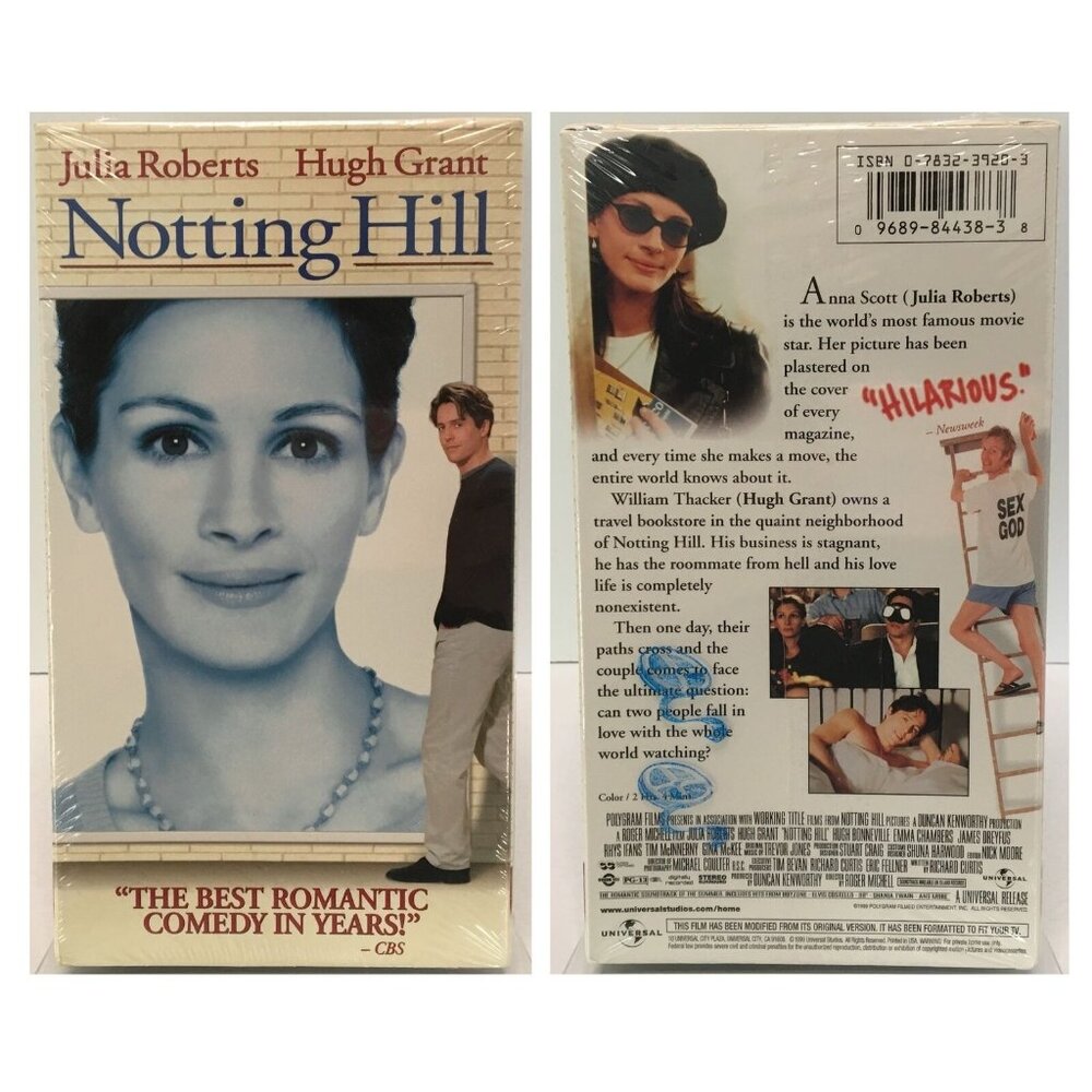 Notting Hill VHS Sealed 1999 Universal Julia Roberts Hugh Grant